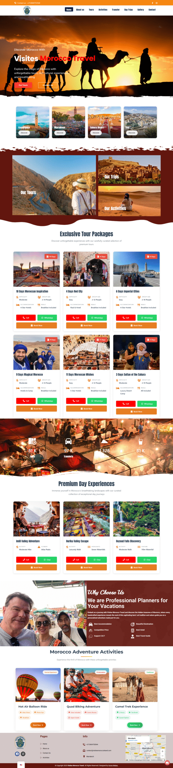 Visites Morocco Travel - Professional tourism website development